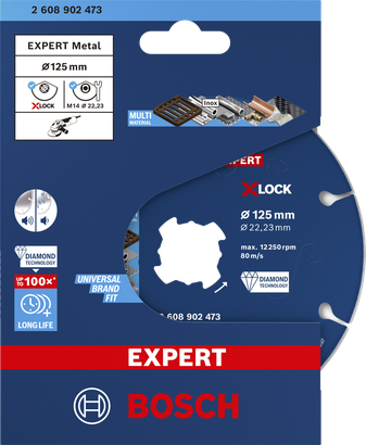 Diamantový řezný kotouč Bosch EXPERT na kov X-LOCK 125 mm.